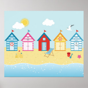 Beach Huts Poster