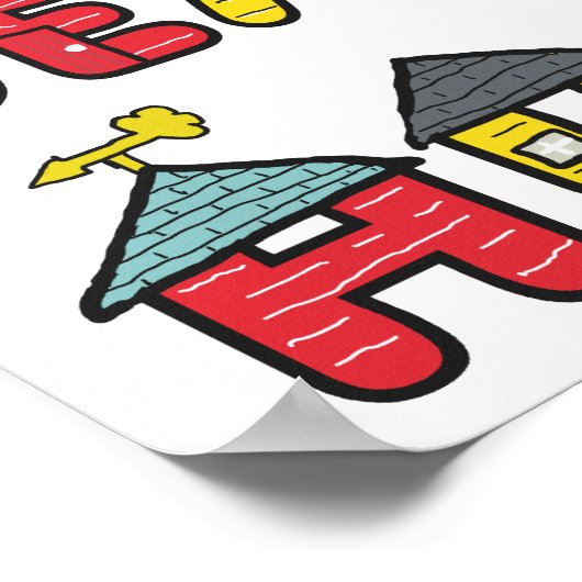 Beach Huts Poster (Hoek)