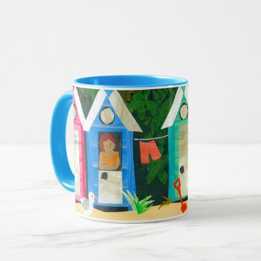 "Beach Huts" Ringer Mok (Voorkant links)