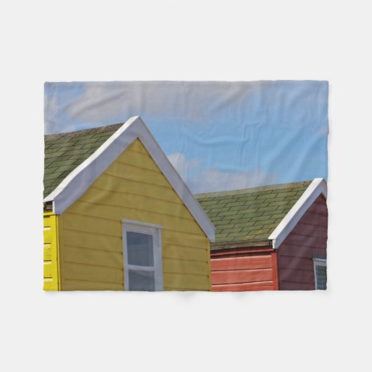 Beach Huts | Southwold, Engeland Fleece Deken (Voorkant (Horizontaal))