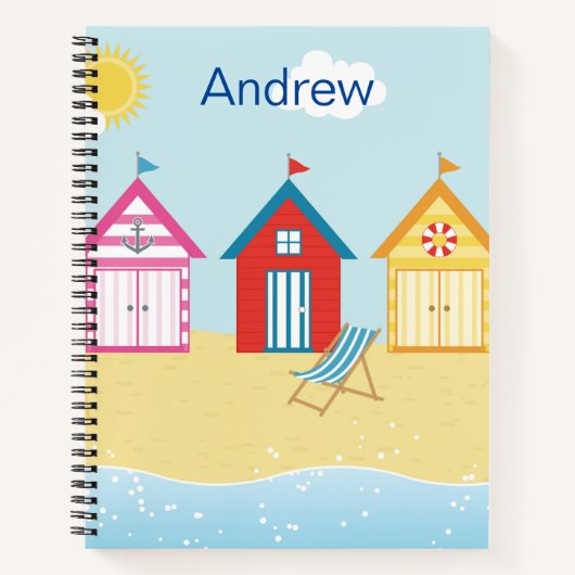 Beach Huts Spiral Notitieboek (Voorkant)
