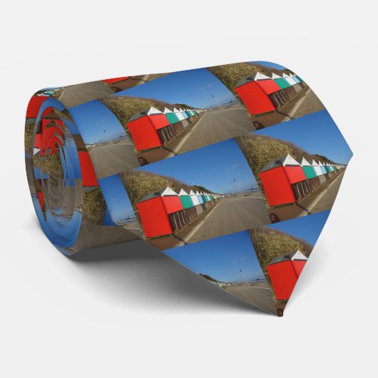 Beach huts stropdas (Opgerold)