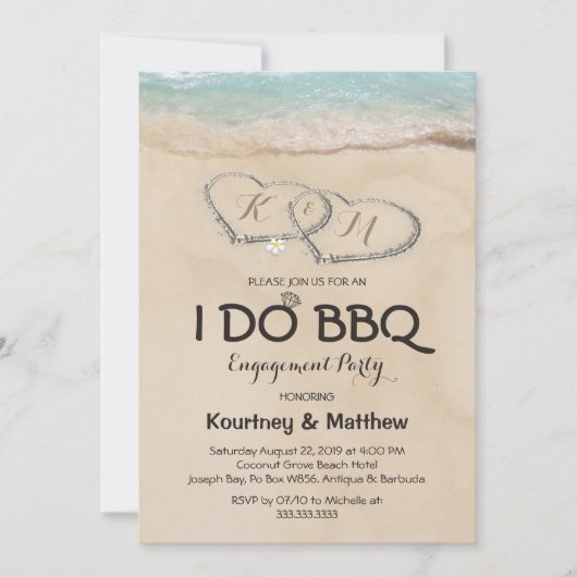 Beach I DO BBQ Engagement Party Kaart (Voorkant)