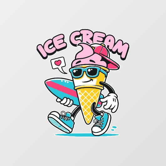 Beach Ice Cream Shop Raamsticker (Vel)