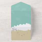 Beach Illustrated Sand Crab Wedding All In One Uitnodiging (Buitenkant)