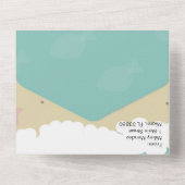 Beach Illustrated Sand Crab Wedding All In One Uitnodiging (Achterkant)