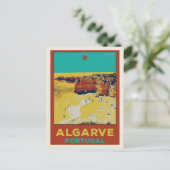 Beach illustration Algarve Portugal Briefkaart (Staand voorkant)