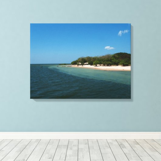 Beach In alter Canvas Afdruk (Insitu (Houten vloer))