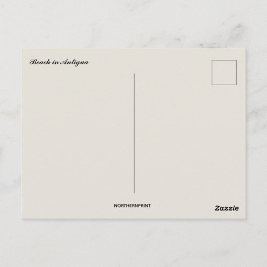 Beach in Antigua Briefkaart (Achterkant)
