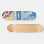 Beach in Bloom | Pink Hydrangea Oceanside Coastal Persoonlijk Skateboard (Horizontaal)