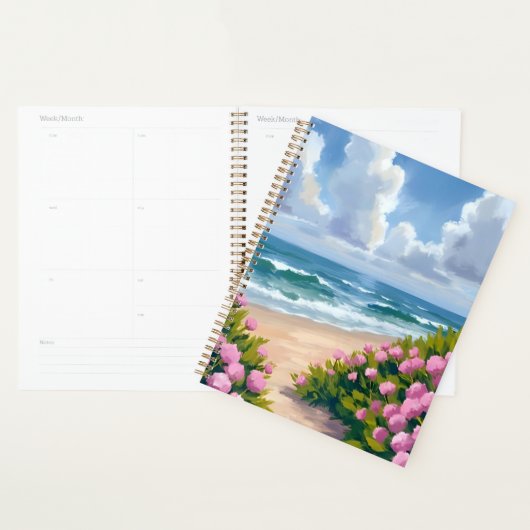 Beach in Bloom | Pink Hydrangea Oceanside Coastal Planner (Display)