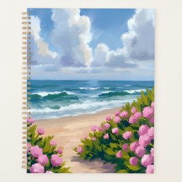 Beach in Bloom | Pink Hydrangea Oceanside Coastal Planner