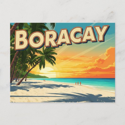 Beach in Boracay Philippines Vintage Briefkaart (Voorkant)
