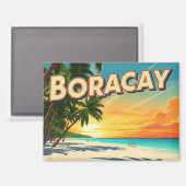 Beach in Boracay Philippines Vintage  Magneet (Voorkant / Achterkant)