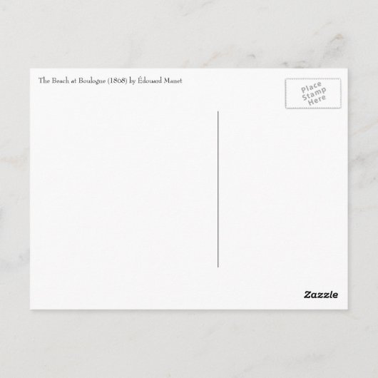 Beach in Boulogne, Edouard Manet, kunst Briefkaart (Achterkant)