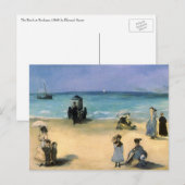 Beach in Boulogne, Edouard Manet,  kunst Briefkaart (Voorkant / Achterkant)