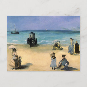 Beach in Boulogne, Edouard Manet,  kunst Briefkaart