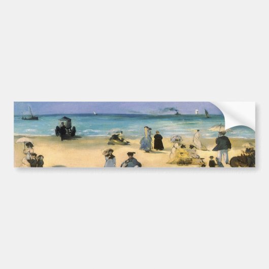 Beach in Boulogne, Edouard Manet, kunst Bumpersticker (Voorkant)