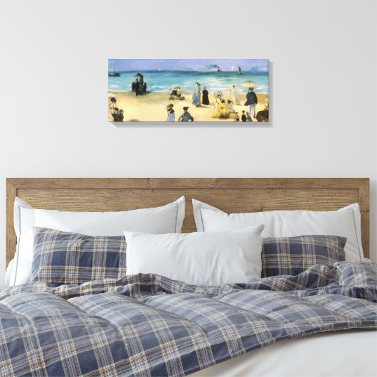 Beach in Boulogne, Edouard Manet,  kunst Canvas Afdruk (Insitu (Slaapkamer))