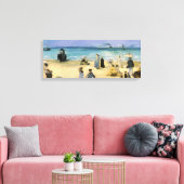 Beach in Boulogne, Edouard Manet, kunst Canvas Afdruk (Insitu (Woonkamer))