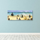 Beach in Boulogne, Edouard Manet, kunst Canvas Afdruk (Insitu (Houten vloer))
