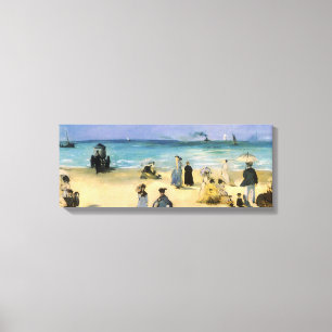Beach in Boulogne, Edouard Manet,  kunst Canvas Afdruk