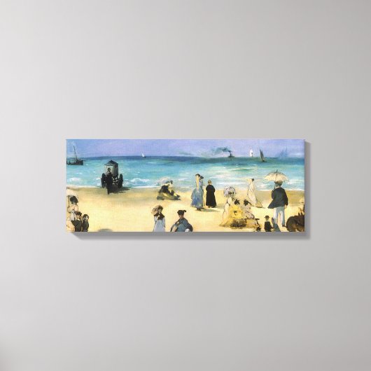 Beach in Boulogne, Edouard Manet, kunst Canvas Afdruk (Voorkant)