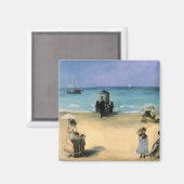 Beach in Boulogne, Edouard Manet,  kunst Magneet (Voorkant / Achterkant)