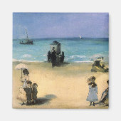 Beach in Boulogne, Edouard Manet,  kunst Magneet (Voorkant)
