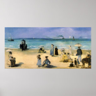 Beach in Boulogne, Edouard Manet,  kunst Poster