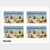 Beach in Boulogne, Edouard Manet, kunst Rechthoekige Sticker (Vel)