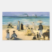 Beach in Boulogne, Edouard Manet, kunst Rechthoekige Sticker (Voorkant)