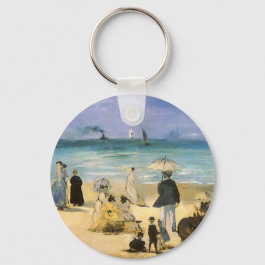 Beach in Boulogne, Edouard Manet,  kunst Sleutelhanger (Voorkant)