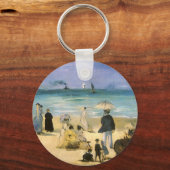 Beach in Boulogne, Edouard Manet,  kunst Sleutelhanger (Voorkant)