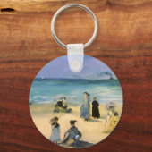 Beach in Boulogne, Edouard Manet,  kunst Sleutelhanger (Voorkant)