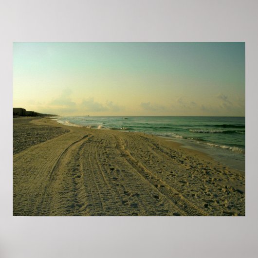 Beach in de ochtend poster (Voorkant)