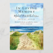 Beach in Loving Memory Funeral Program Programmakaart (Voorkant)