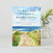 Beach in Loving Memory Funeral Programmakaart (Staand voorkant)