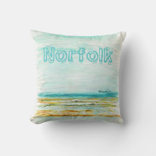 Beach in Mundesley, Norfolk door Alexandra Cook Kussen