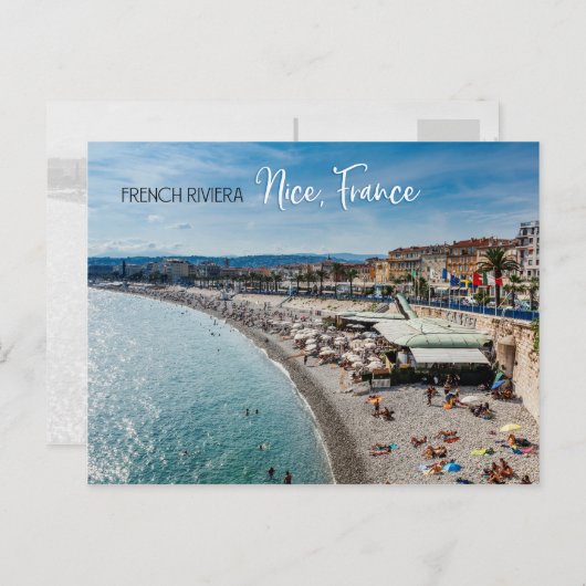 Beach in Nice, Frankrijk Briefkaart (Voorkant / Achterkant)