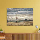 Beach in Scheveningen in Stormy Weather Canvas Afdruk (Insitu (Woonkamer))