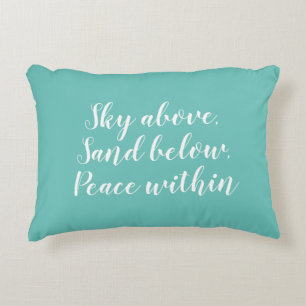 Beach Inspirerend Turquoise Script Accent Pillow Accent Kussen