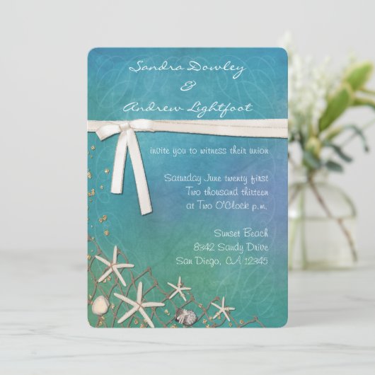 Beach Invitation Kaart (Staand voorkant)