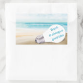 Beach is altijd een goed idee, zomer rechthoekige sticker (Tas)