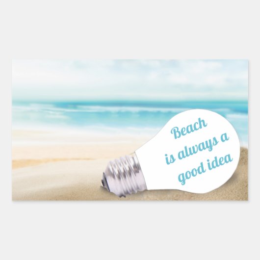 Beach is altijd een goed idee, zomer rechthoekige sticker (Voorkant)