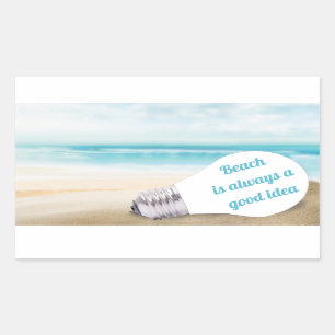 Beach is altijd een goed idee, zomer rechthoekige sticker