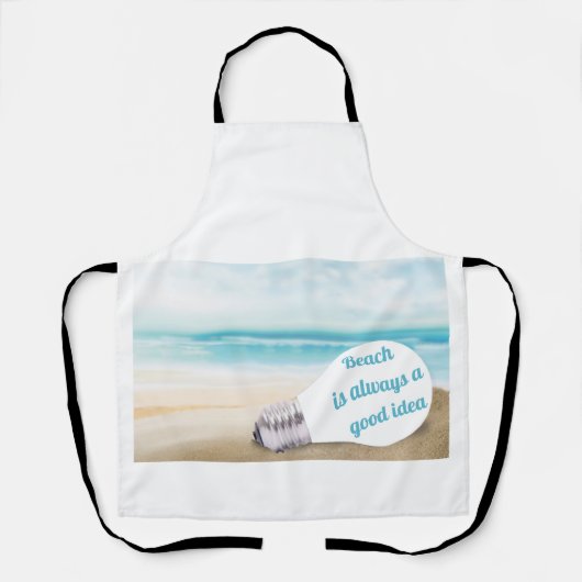 Beach is altijd een goed idee, zomer schort (Voorkant)