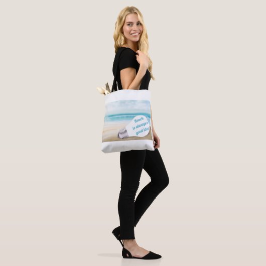 Beach is altijd een goed idee, zomer tote bag (Op model)
