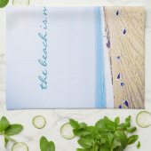 Beach is mijn gelukkige plaats script California C Theedoek (Gevouwen)