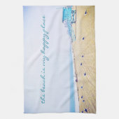 Beach is mijn gelukkige plaats script California C Theedoek (Verticaal)